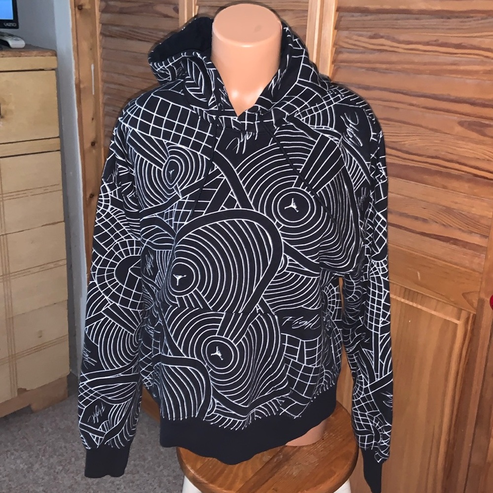 Nike Jordan Brooklyn flight black hoodie sneaker print loose fit unisex small